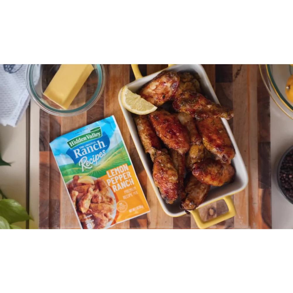 thumbnail video image 2 of Hidden Valley Lemon Pepper Premium Recipe Mix and Seasoning Mix, 1 oz., 2 of 14