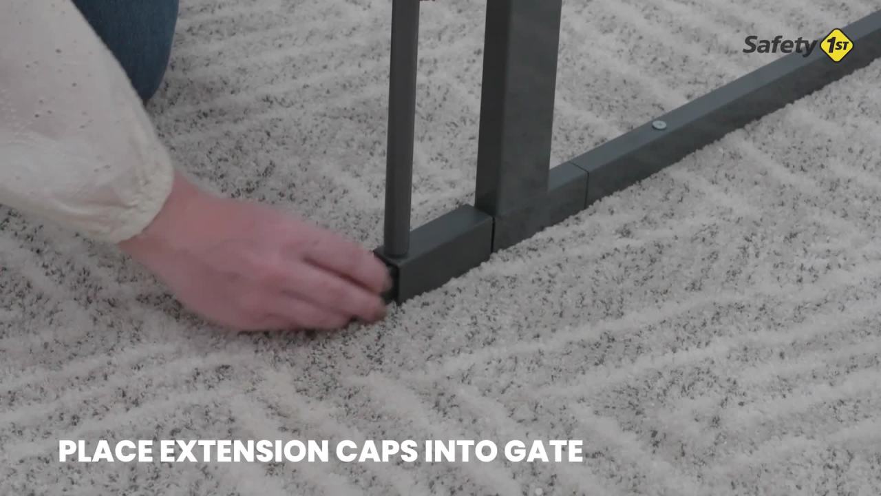 thumbnail video image 3 of Safety 1st Contemporary Tall-and-Wide Gate, Grey, 3 of 14