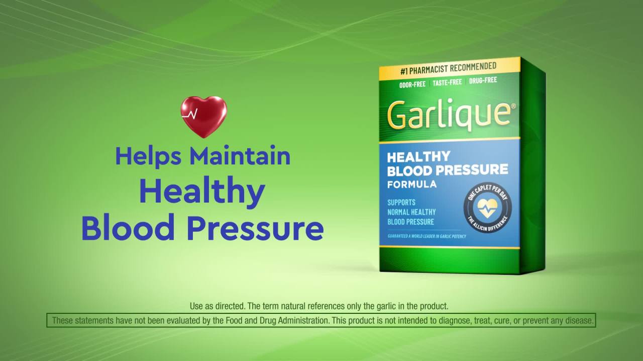 thumbnail video image 2 of Garlique Garlic Extract Supplement, Healthy Blood Pressure Formula, Odor-Free, Taste-Free, Drug-Free, 60 Caplets, 2 of 12