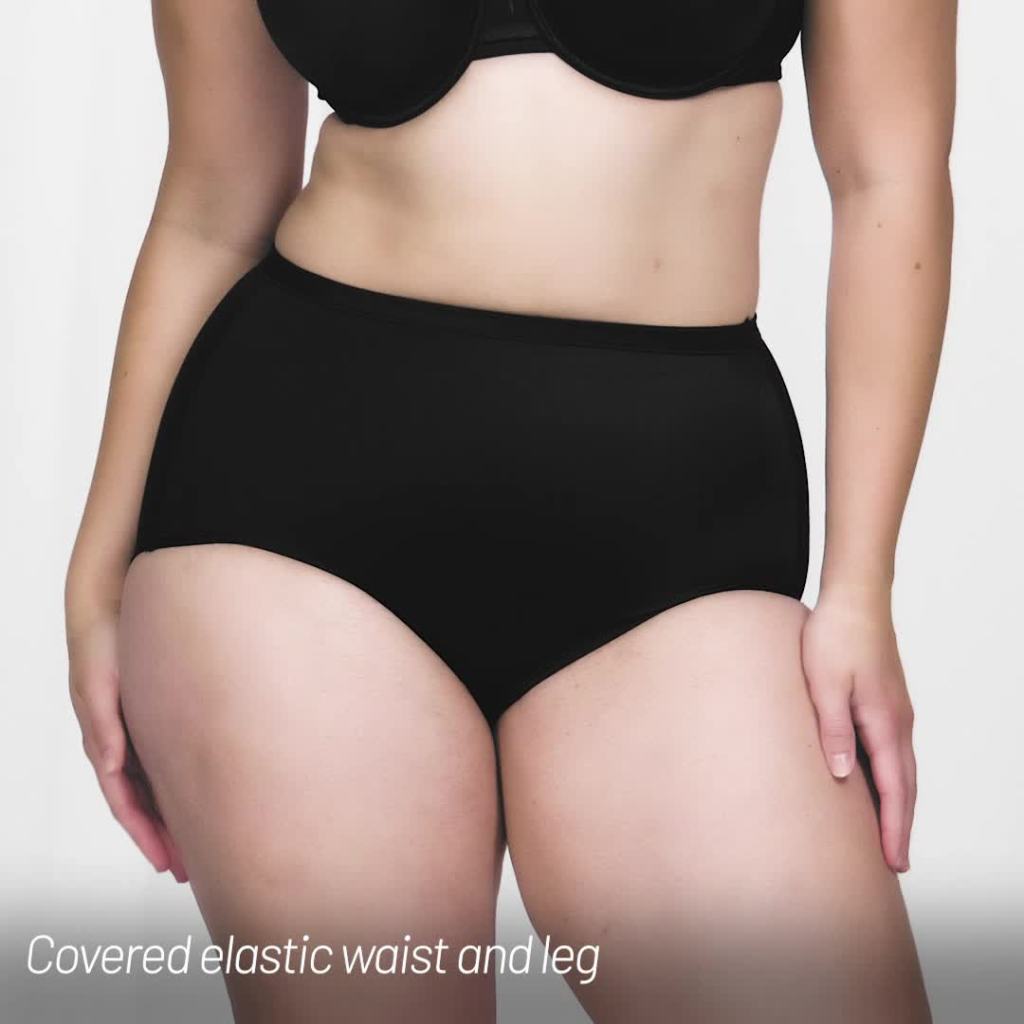 thumbnail video image 2 of Vanity Fair Womens Body Caress Brief Panty, 6, New Blue, 2 of 4