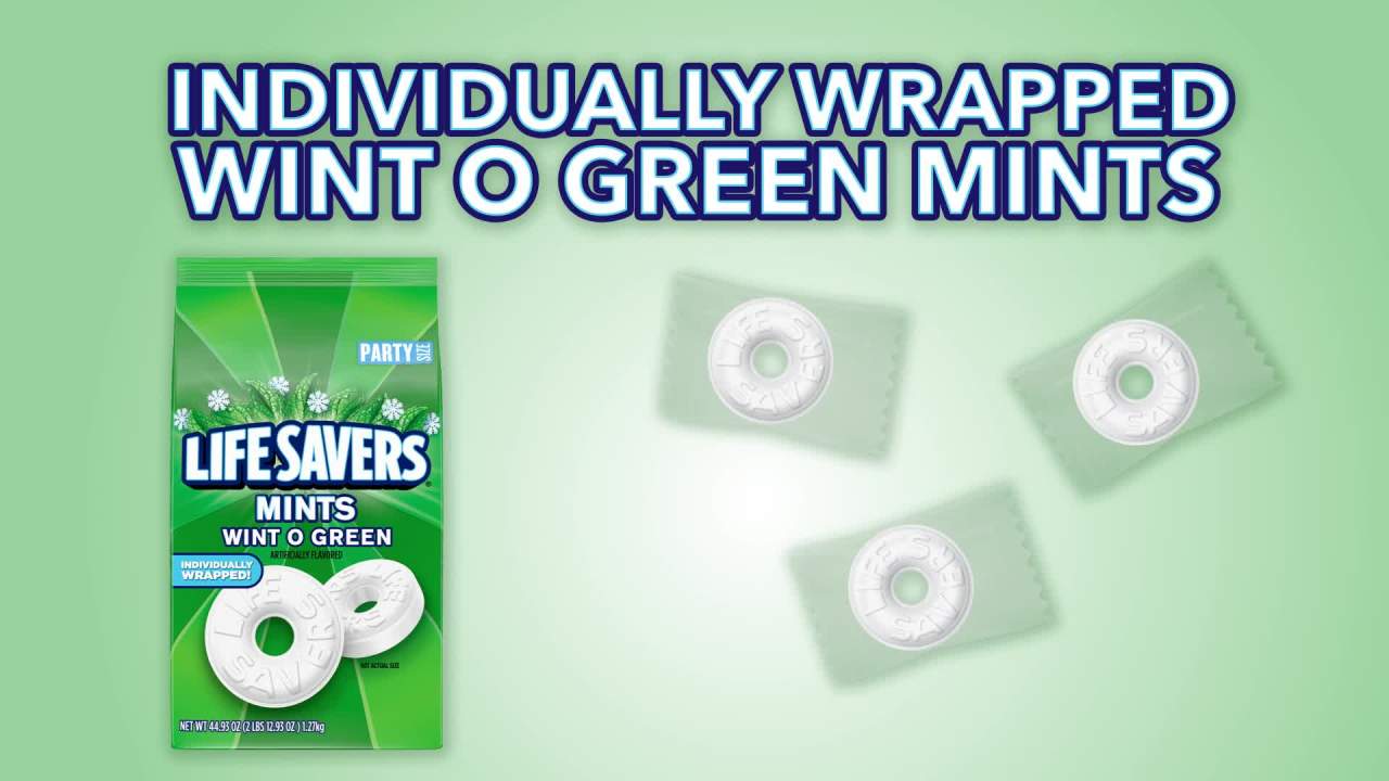 thumbnail video image 2 of Life Savers Wint-O-Green Breath Mint Hard Candy, Party Size - 44.93 oz, 2 of 15