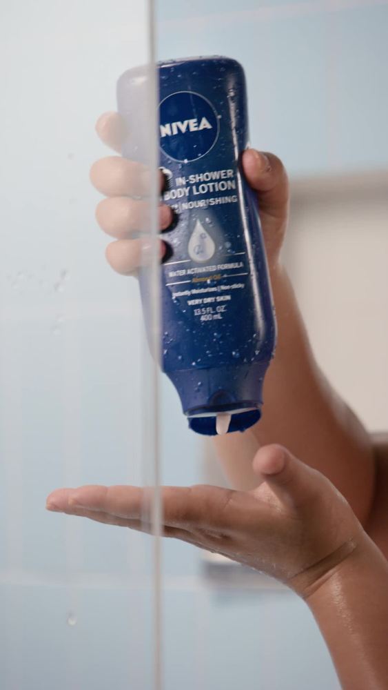 NIVEA Nourishing In Shower Lotion, Body Lotion for Dry Skin, 13.5 Fl Oz Bottle - image 2 of 12