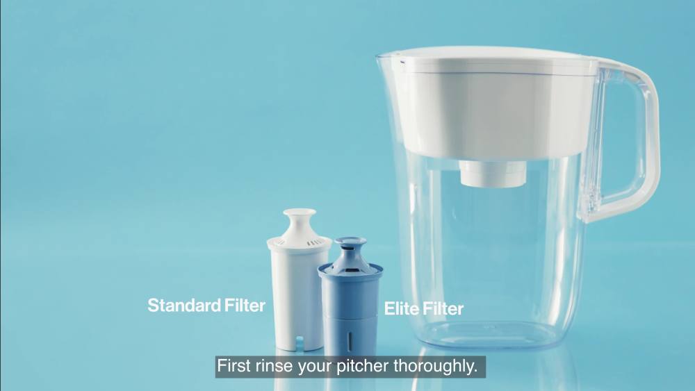 Brita Small 6 Cup Space Saver Water Filter Pitcher with 1 Standard