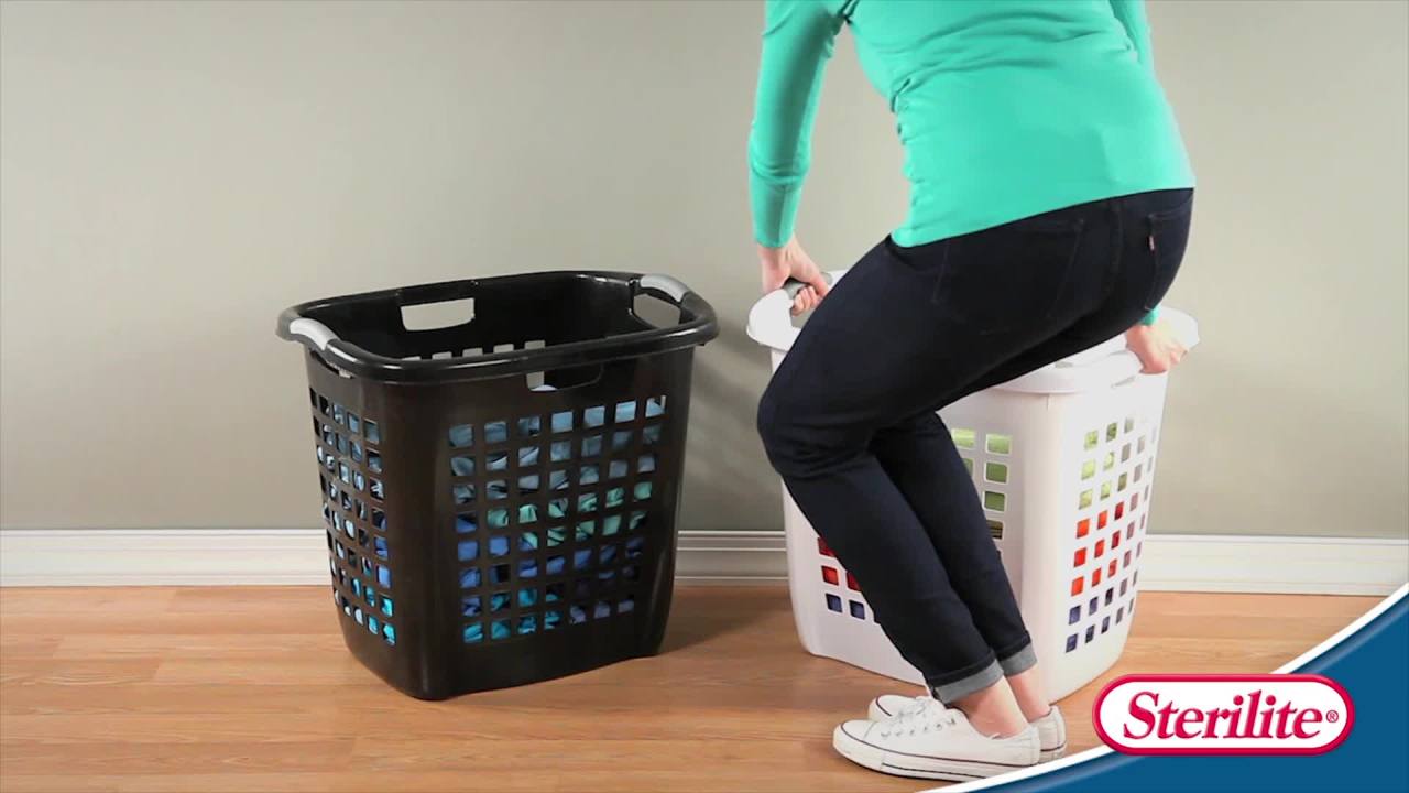 thumbnail video image 2 of ULTRA LAUNDRY BASKET BLK (Pack of 4), 2 of 3