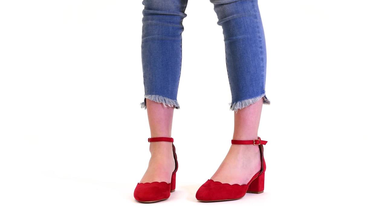 thumbnail video image 2 of Journee Womens Edna Round Toe Low Block Heel Pumps, Widths Available, 2 of 10