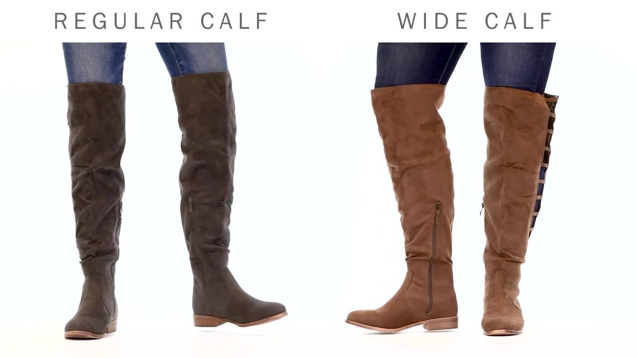 thumbnail video image 2 of Women's Faux Suede Over-the-knee Cut-out Boots, 2 of 9