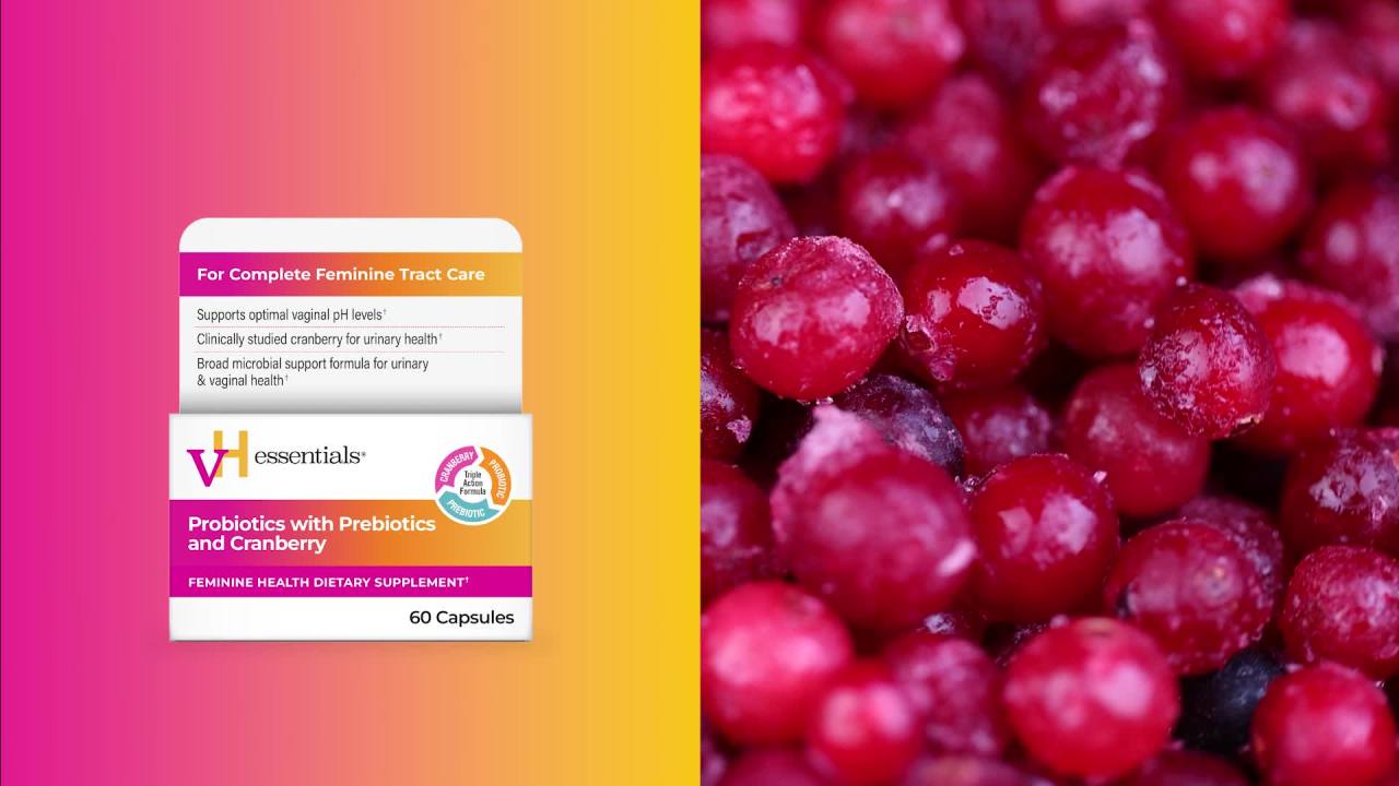 vH Essentials Probiotics for Women with Prebiotics, Cranberr