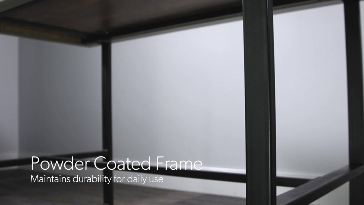 thumbnail video image 2 of OFM Modern 48" Metal O-Frame Computer Desk, in Knotty Oak (1060 -BLK-KOA), 2 of 18