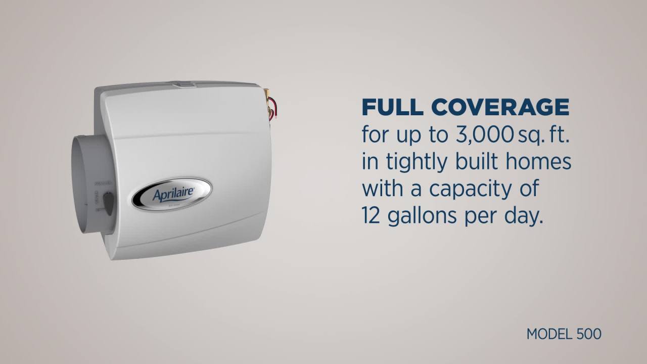 thumbnail video image 2 of AprilAire 500 Whole-House Humidifier - Automatic - Large Capacity Water Saver Furnace Humidifier for Homes up to 3,000 Sq. Ft., 2 of 16