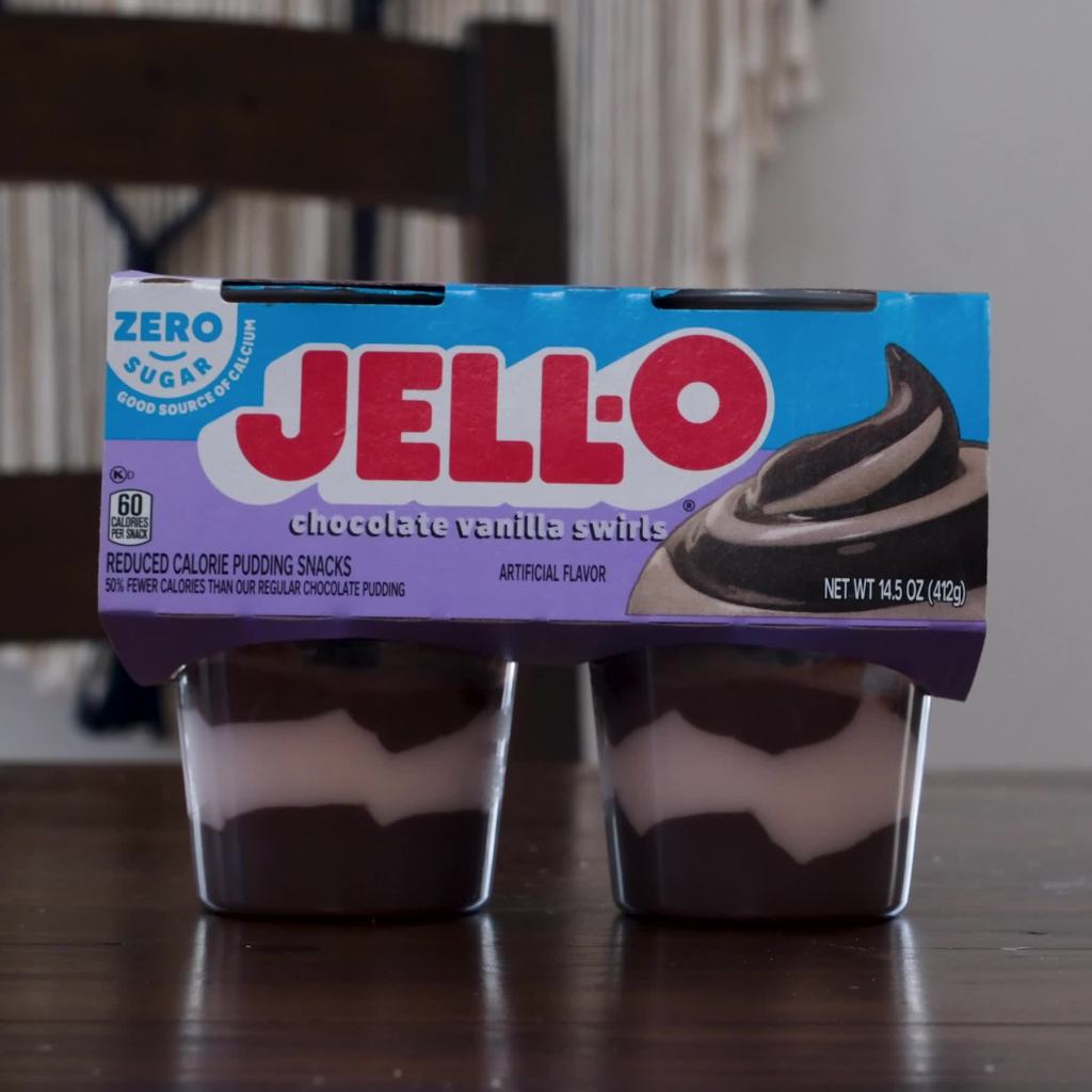 Jell-O Vanilla Sugar Free Refrigerated Pudding Snack, 4 Count, Plastic Cups