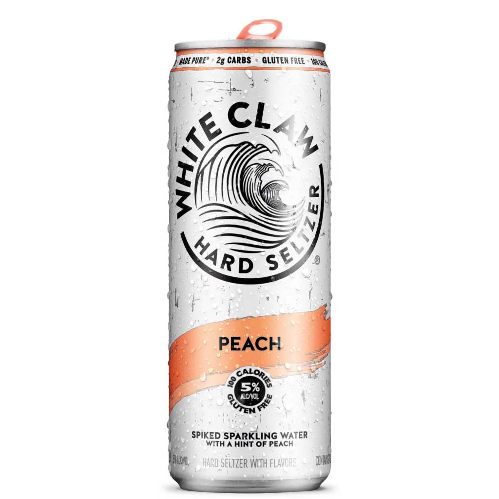 thumbnail video image 2 of White Claw Hard Seltzer Peach, 6 Pack, 12 fl oz Cans, 5% ABV, 2 of 10
