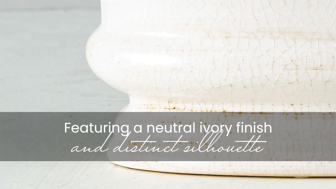 thumbnail video image 2 of Sullivans Low Oval Planter Vase 5"H Off-White, 2 of 3