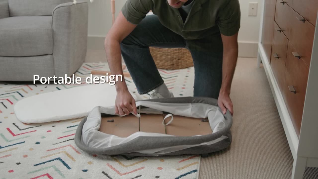 thumbnail video image 3 of Chicco LullaGlide 3-in-1 Bassinet - Luna (Grey), New, 3 of 17