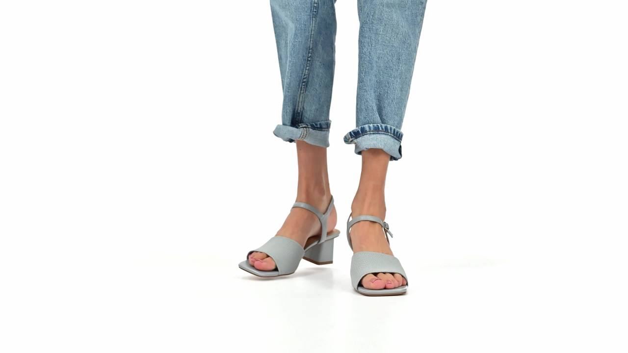 thumbnail video image 2 of Journee Womens Evylinn Knit Block Heel Dress Sandals, Widths Available, 2 of 10