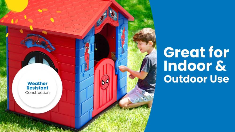 Marvel SpiderMan Plastic Indoor/Outdoor Playhouse with Easy Assembly