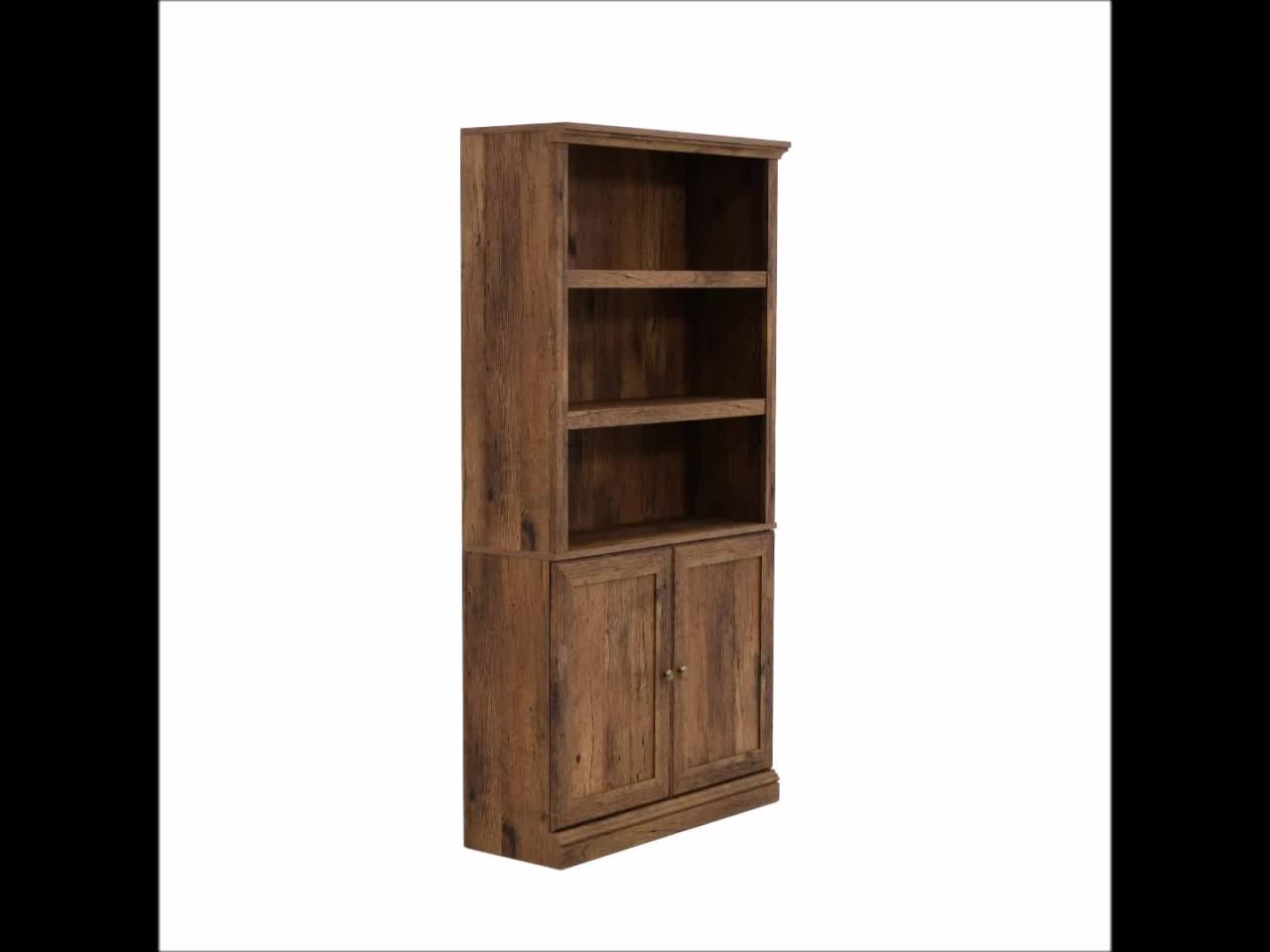 thumbnail video image 2 of Sauder Select 3-Shelf Bookcase, Vintage Oak Finish, 2 of 14