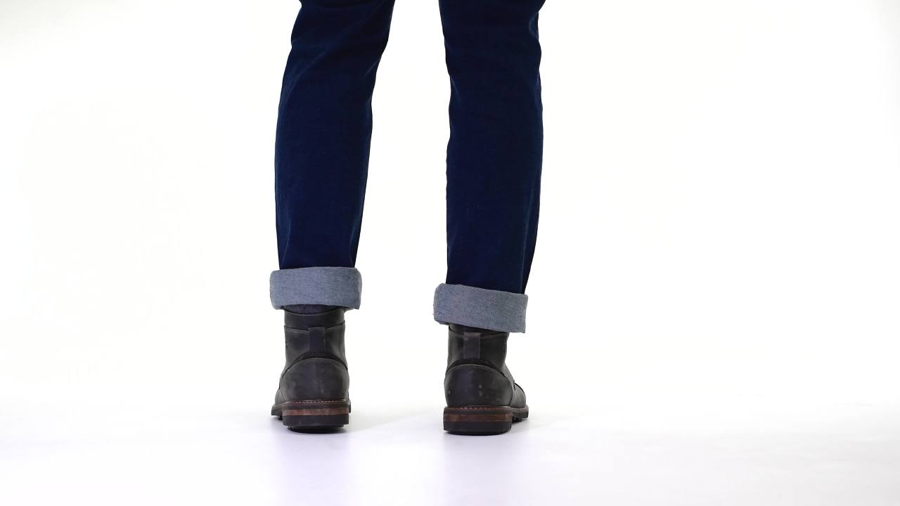 thumbnail video image 2 of Territory Mens Yukon Tru Comfort Foam Lace-up Cap Toe Ankle Boot, 2 of 9