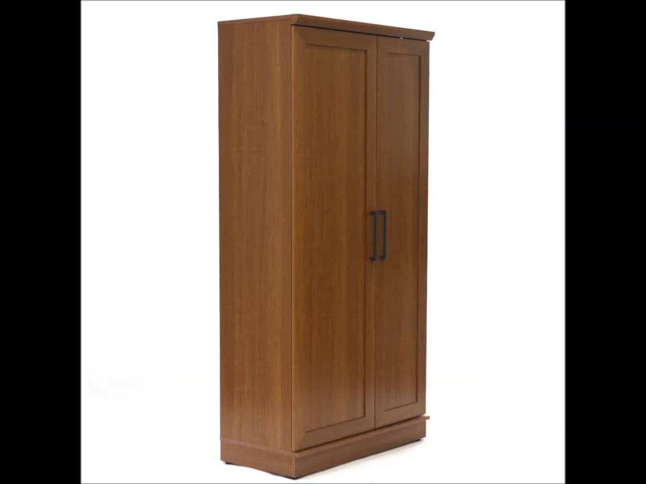 thumbnail video image 2 of Sauder Homeplus Storage Cabinet, Sienna Oak Finish, 2 of 12