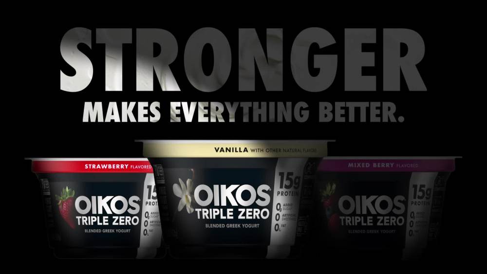 Oikos Triple Zero 17g Protein, 0g Added Sugar, Fat Free Vanilla Greek Yogurt Tub, 32 oz - image 2 of 11