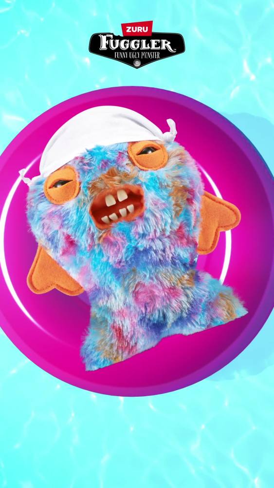 thumbnail video image 3 of Fuggler Vacay Vibes 9 inch (Cod Father), Funny Ugly Monster Soft Plush Collectible Toy by ZURU, 3 of 13