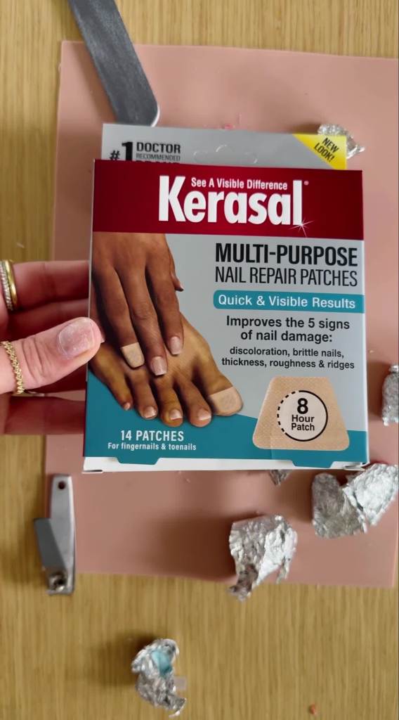 thumbnail video image 2 of Kerasal Multi-Purpose Nail Repair Patch for Damaged, Discolored Nails, 14 Count, 2 of 9