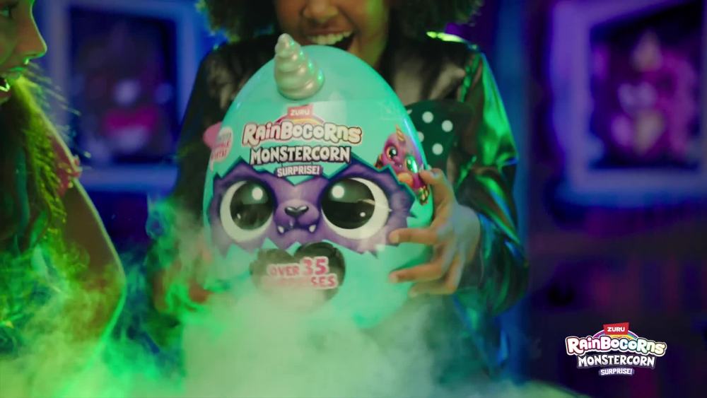 thumbnail video image 2 of Rainbocorns Monstercorn Surprise 11 inch (Assorted Characters), Stuffed Animal Plush Toy by ZURU, 2 of 12
