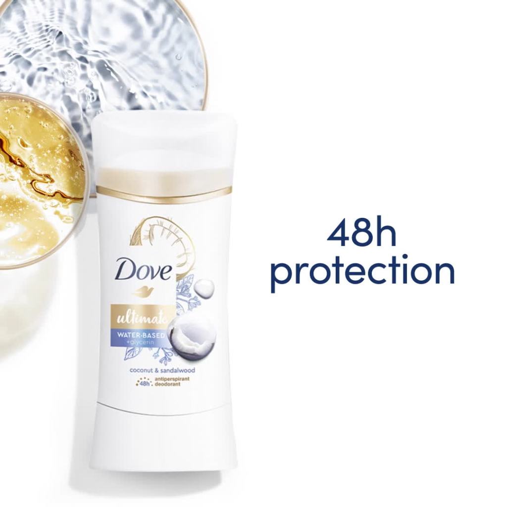 thumbnail video image 2 of Dove Ultimate Long Lasting Women's Antiperspirant Deodorant Stick, Coconut and Sandalwood, 2.6 oz, 2 of 13