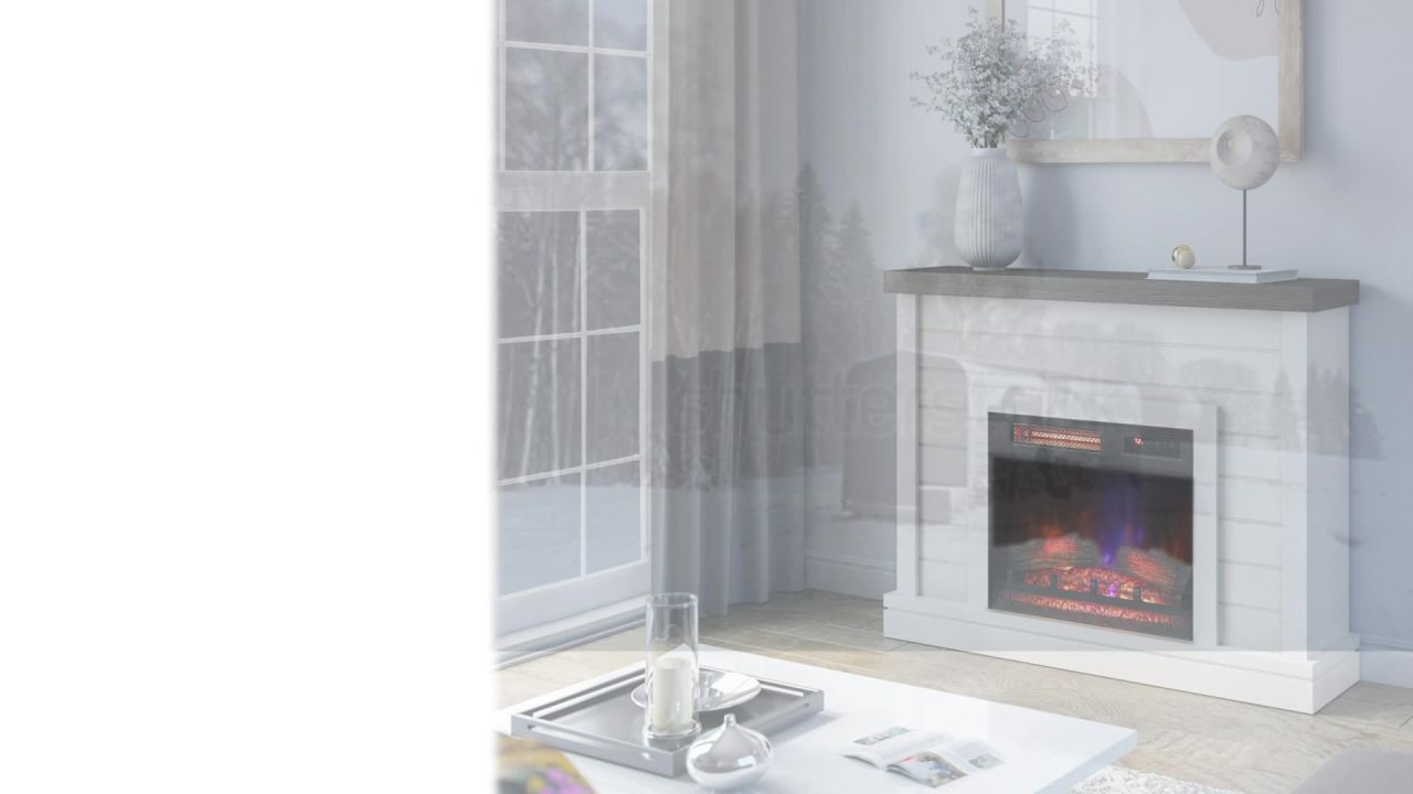 thumbnail video image 2 of duraflame® Shiplap Wall Mantel Electric Fireplace, Bright White, 2 of 11