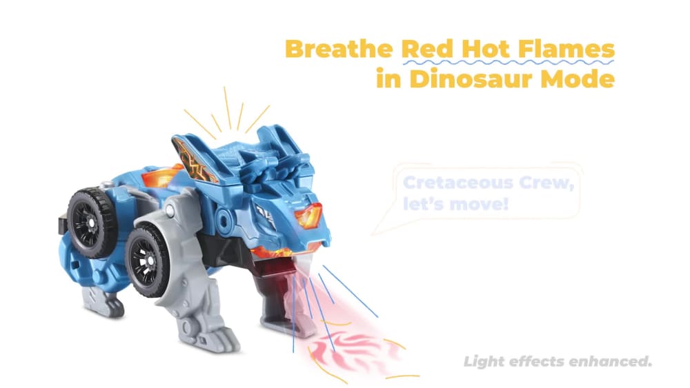 thumbnail video image 2 of VTech Switch & Go Triceratops Race Car Baby and Toddler Toys, 2 of 12