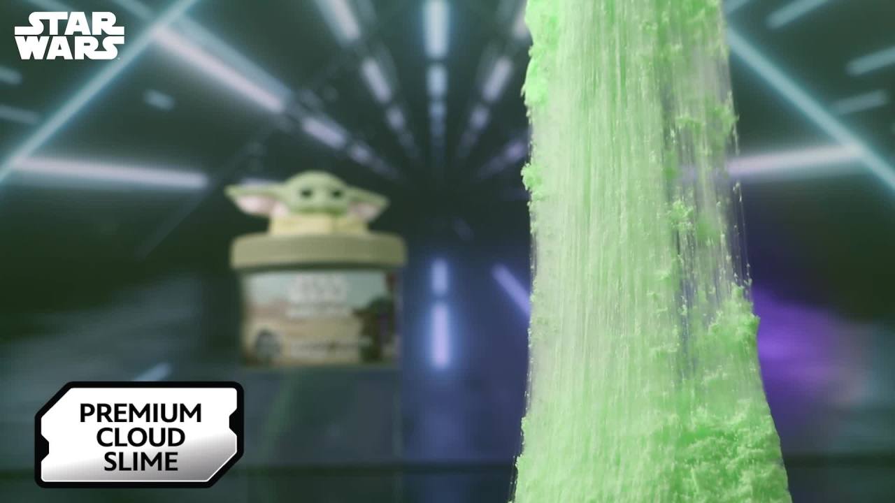 thumbnail video image 2 of STAR WARS The Mandalorian Grogu Green Slime, 2 of 8