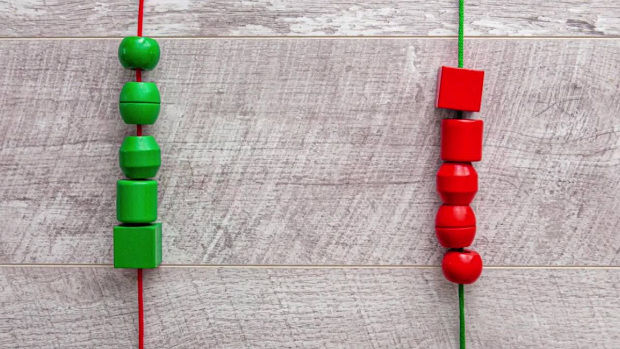 thumbnail video image 2 of Melissa & Doug Primary Lacing Beads - Educational Toy With 8 Wooden Beads and 2 Laces, 2 of 5