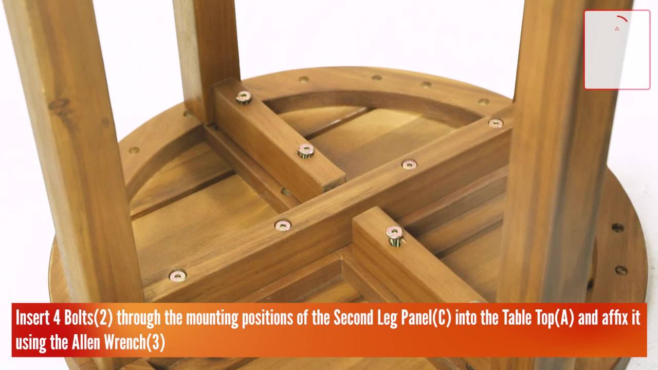 thumbnail video image 2 of Province Acacia Wood Outdoor Circular Side Table, Teak, 2 of 8