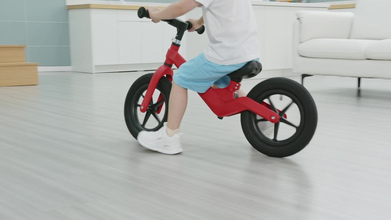 thumbnail video image 2 of Trimate Toddler Balance Bike, Black - No Pedal Sport Bike for 3-5 Year Olds, 12" Inflated Tire, Perfect Gift for Boys and Girls with Inseam 16" - 21", 2 of 9
