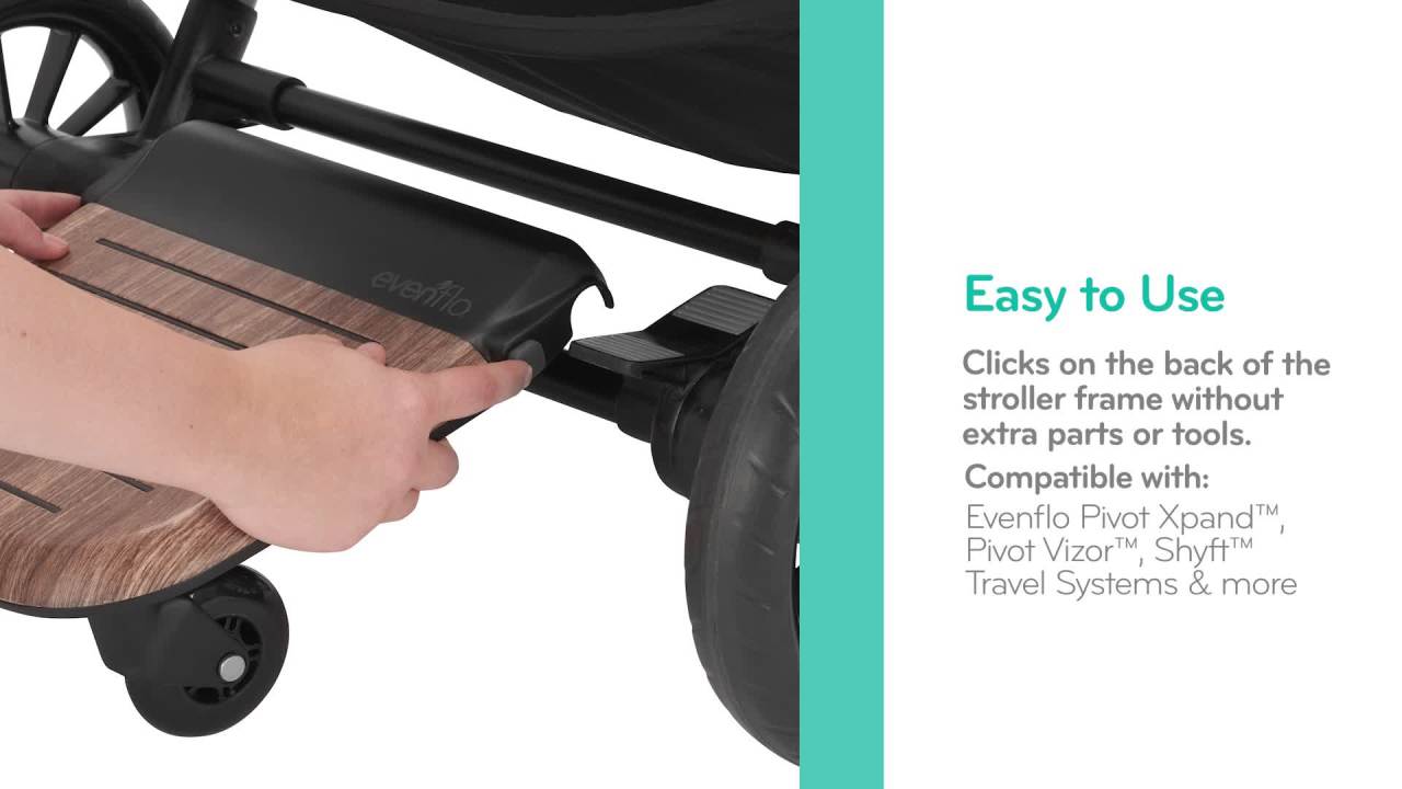 thumbnail video image 2 of Stroller Rider Board (Wood Grain), 2 of 12