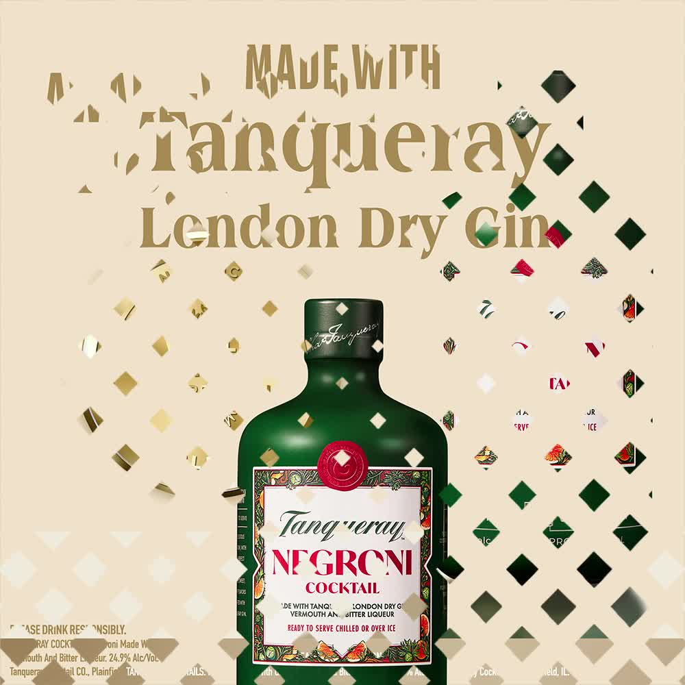 thumbnail video image 2 of Tanqueray Negroni Cocktail (Made with London Dry Gin), 375 mL, 25% ABV, 2 of 12