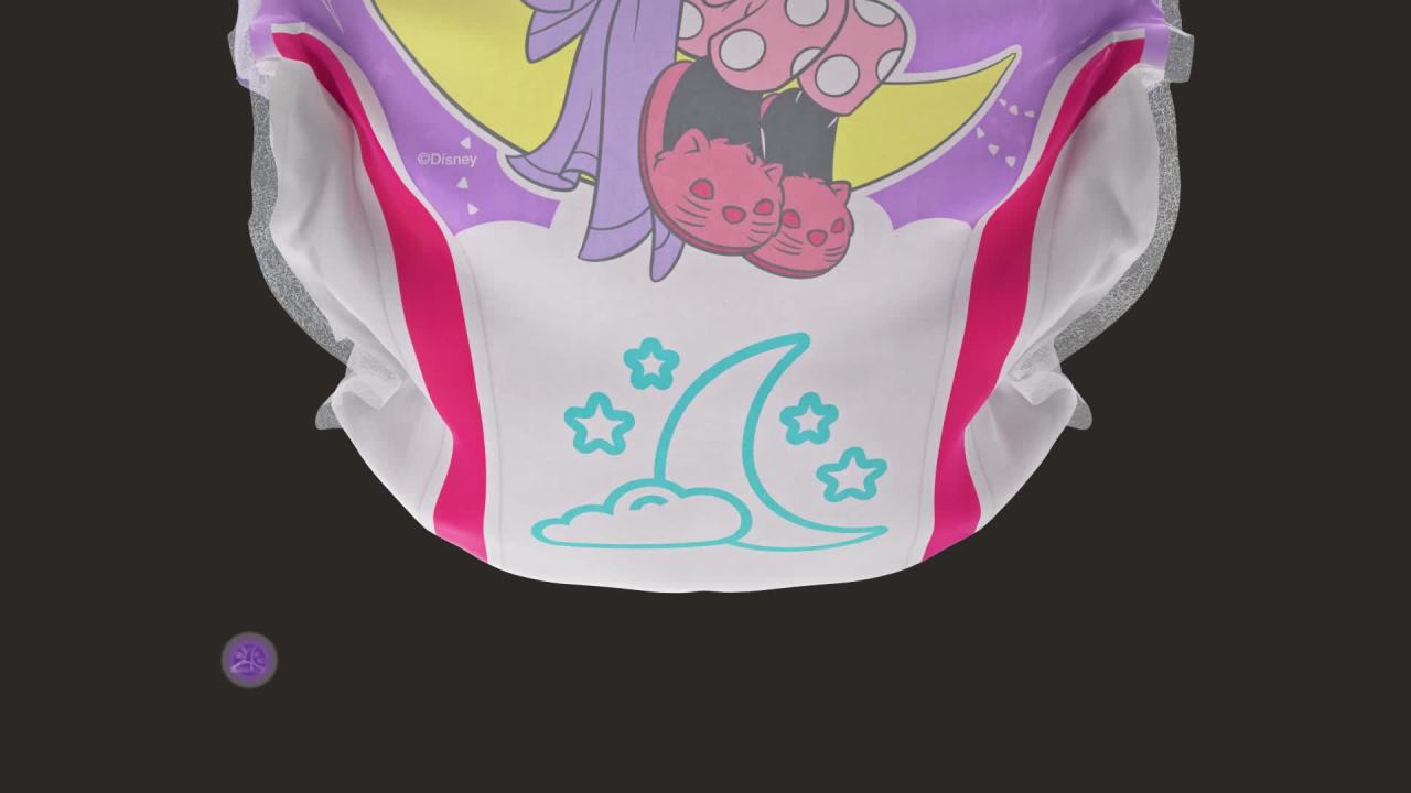 thumbnail video image 2 of Pull-Ups Girls' Night-Time Training Pants, 3T-4T (32-40 lbs), 60 Ct (Select for More), 2 of 13