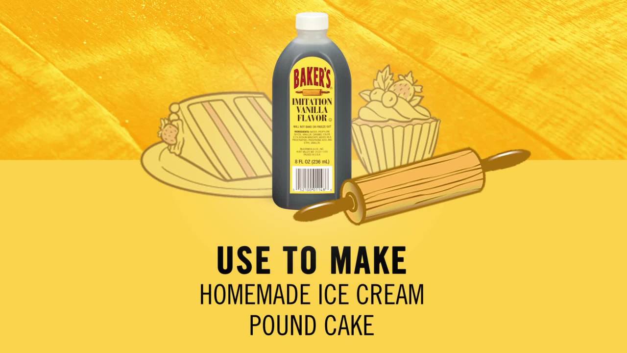 thumbnail video image 2 of Baker's Kosher Imitation Vanilla Flavor, 8.0 fl oz Bottle, 2 of 23