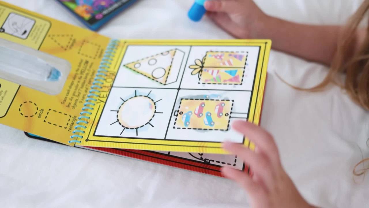 thumbnail video image 2 of Melissa & Doug On the Go Water Wow! Reusable Water-Reveal Activity Pad - Colors, Shapes - FSC Certified, 2 of 10