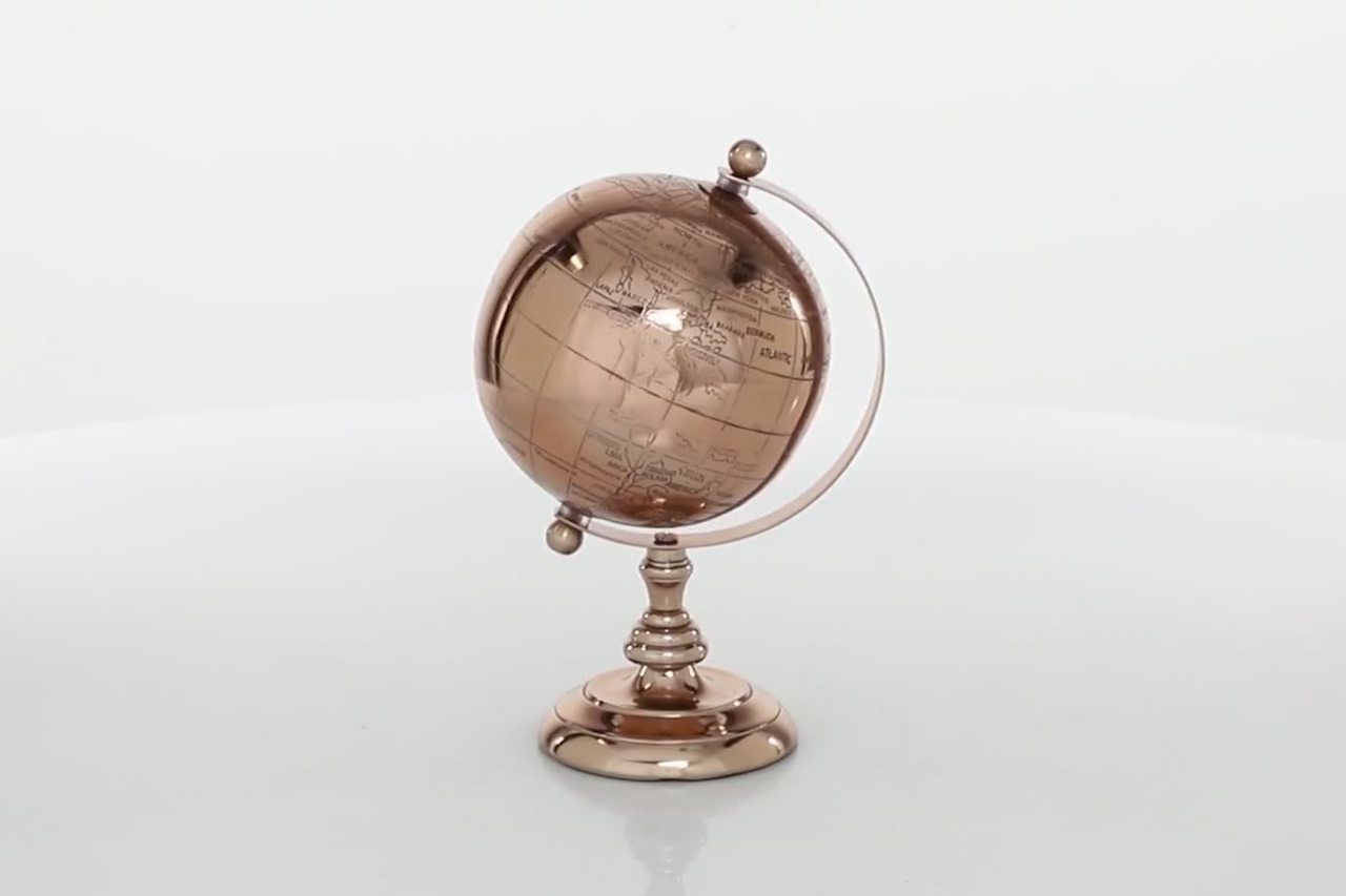 thumbnail video image 2 of DecMode 6" Rose Gold Globe, 2 of 9