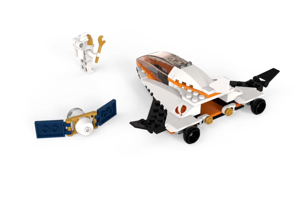 thumbnail video image 2 of LEGO City Space Satellite Service Mission 60224 Space Shuttle Toy (84 Pieces), 2 of 8