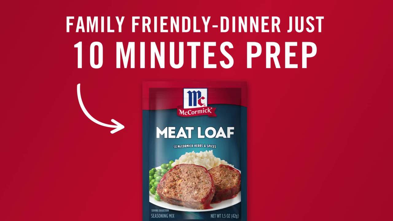 thumbnail video image 2 of McCormick Meat Loaf Seasoning Mix, 1.5 oz Packet, 2 of 24