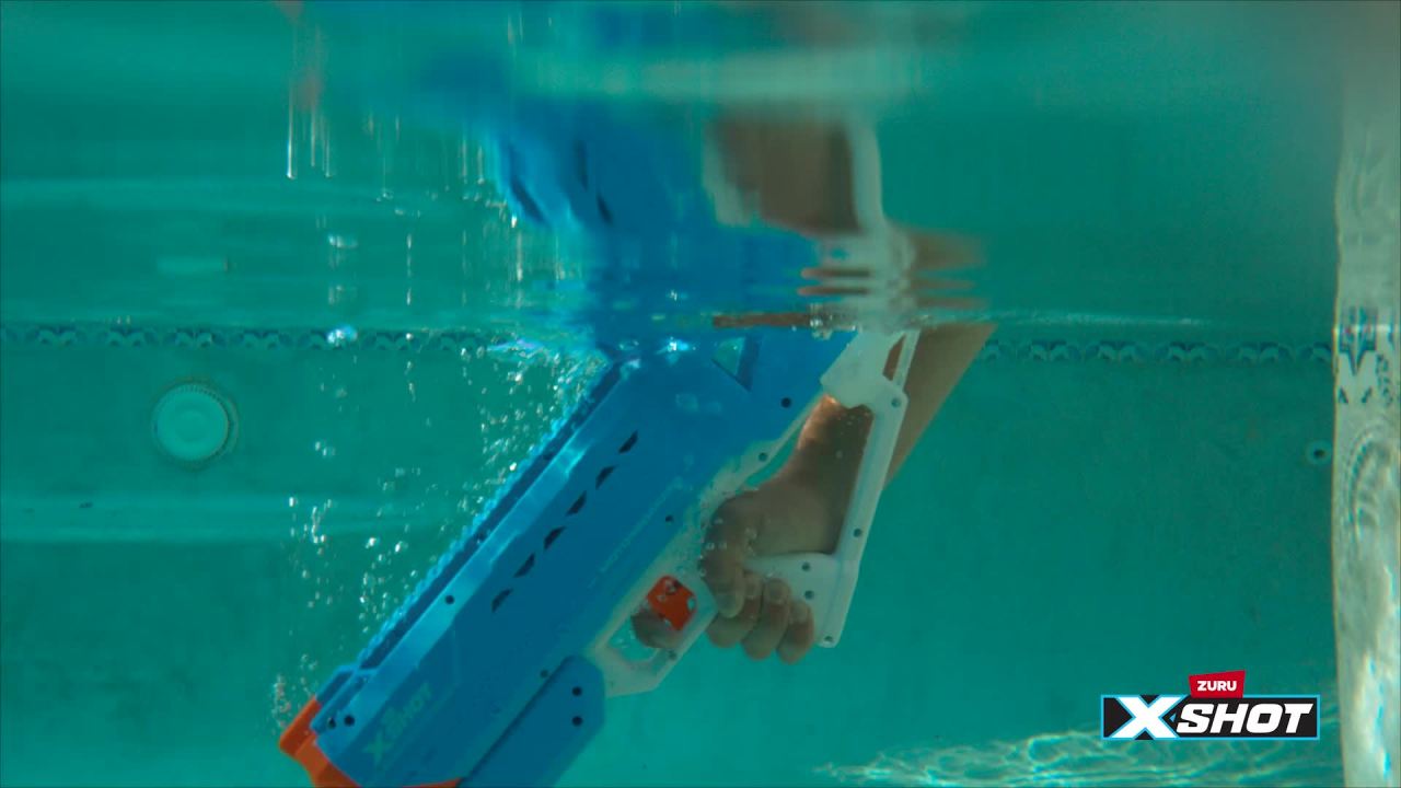 thumbnail video image 2 of XSHOT Water Hydra Pulse Motor Soaker Water Blaster Gun Outdoor Pink Toys for Ages 8+, 2 of 9