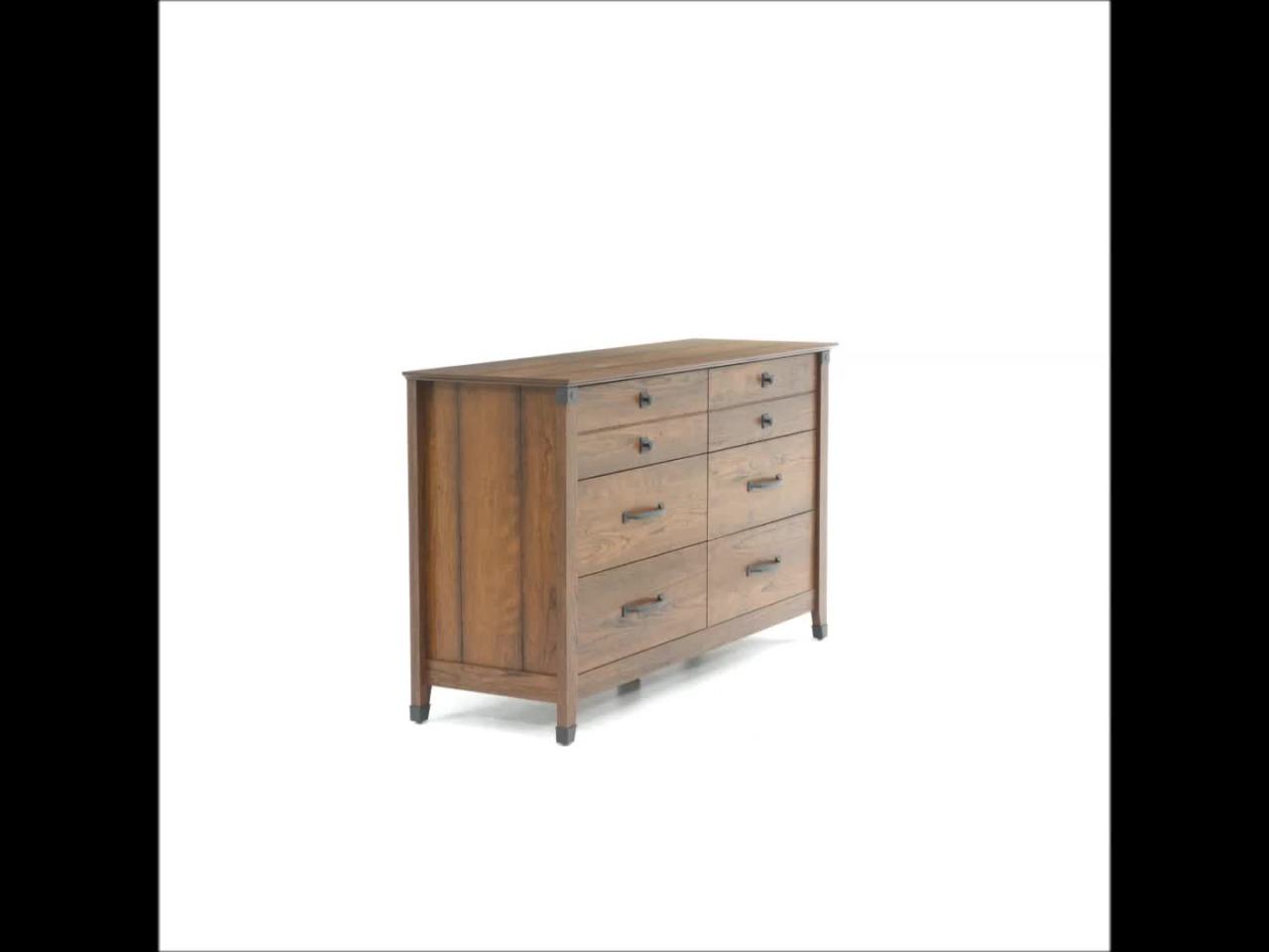 thumbnail video image 2 of Sauder Carson Forge 6-Drawer Dresser, Washington Cherry Finish, 2 of 10