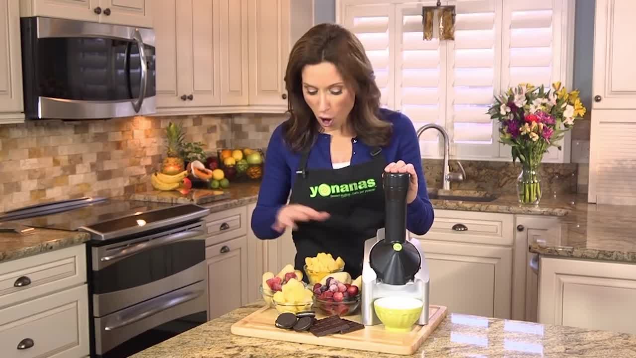 thumbnail video image 2 of Yonanas Classic Frozen Dessert Maker, 3.22 lb., Black, 2 of 7