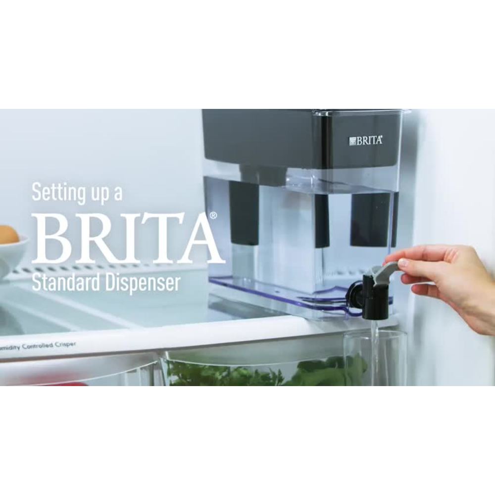 thumbnail video image 2 of Brita Extra Large Ultramax 27 Cup Black Filtered Water Dispenser with 1 Elite Filter, 2 of 16