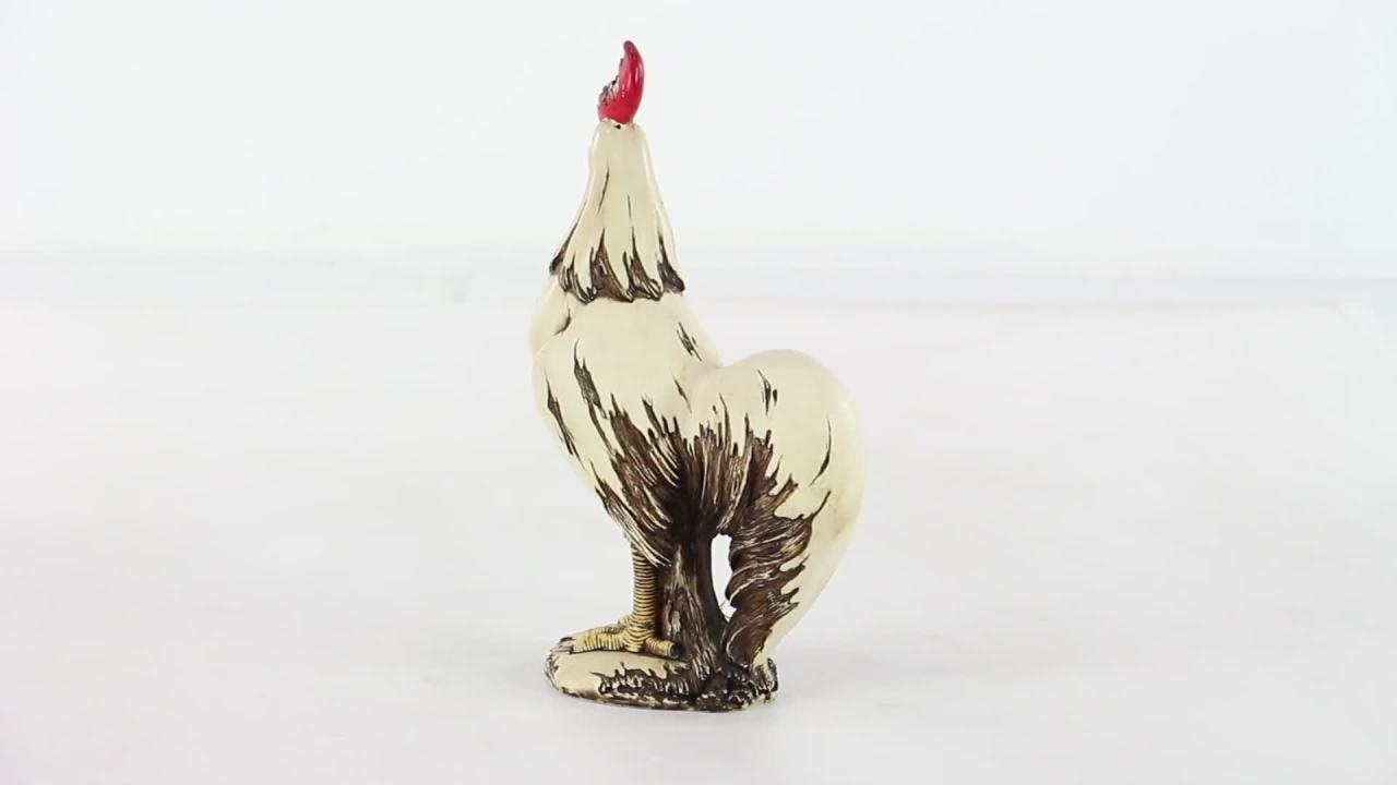 thumbnail video image 2 of DecMode 15" Indoor Outdoor Rooster Garden Sculpture, 2 of 12