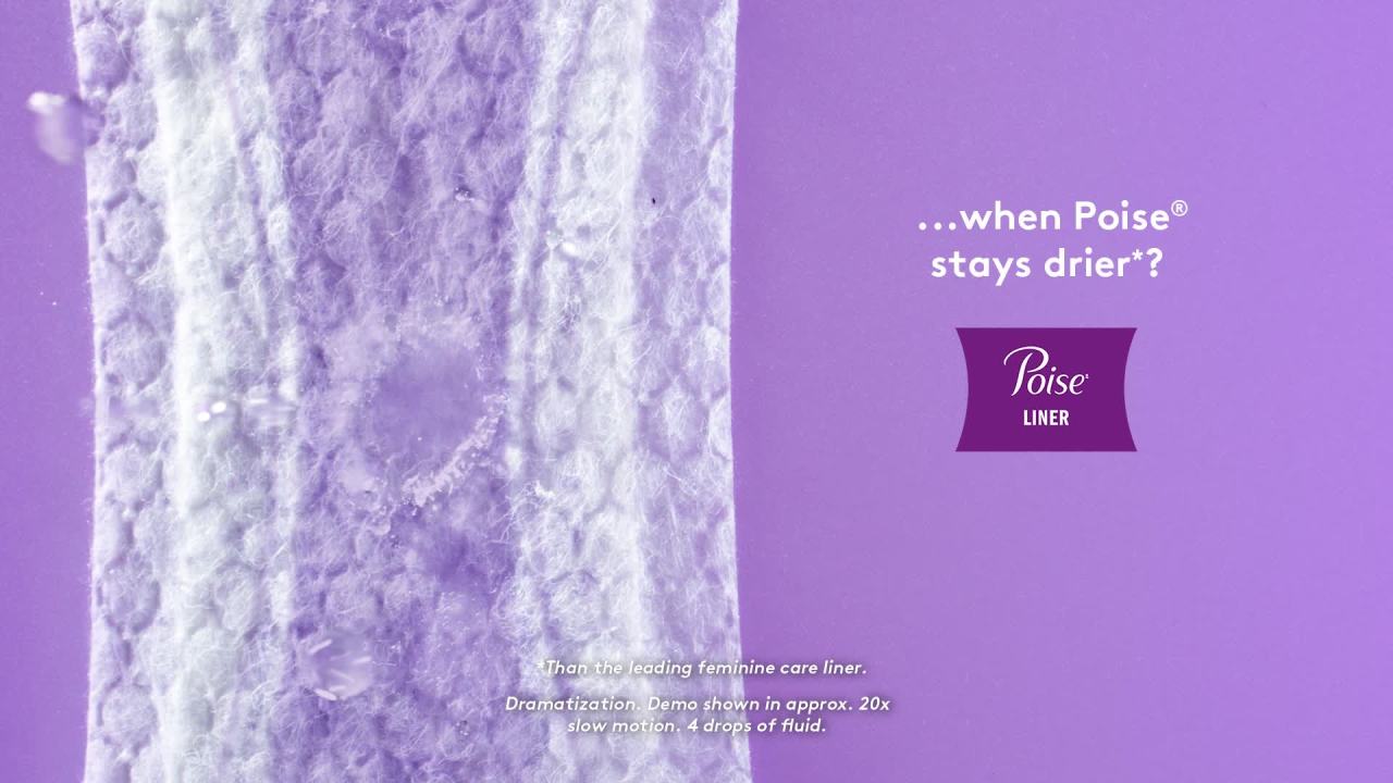 thumbnail video image 2 of Poise Microliners Incontinence Panty Liners, 1 Drop Lightest Absorbency, Long, 152 Count, 2 of 12