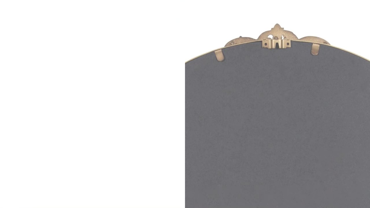 thumbnail video image 2 of Kate and Laurel Myrcelle Traditional Arched Mirror, 25 x 33, Bronze, Decorative Vintage Arch Mirror with Ornate Garland Detailing Along the Crown and Edges of the Frame, 2 of 8