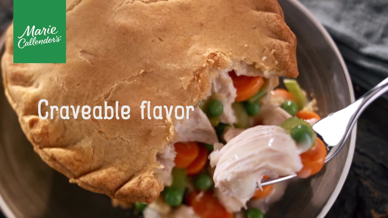 thumbnail video image 2 of Marie Callender's Plant-Based Gardein Chick'n Pot Pie, Frozen Meal, 15 oz. (frozen), 2 of 9