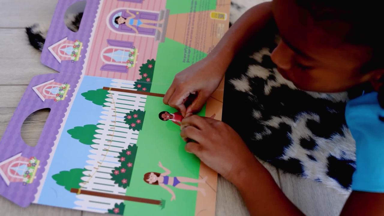 thumbnail video image 2 of Melissa & Doug Puffy Sticker Activity Book: Dress-Up - 76 Reusable Stickers - FSC Certified, 2 of 10